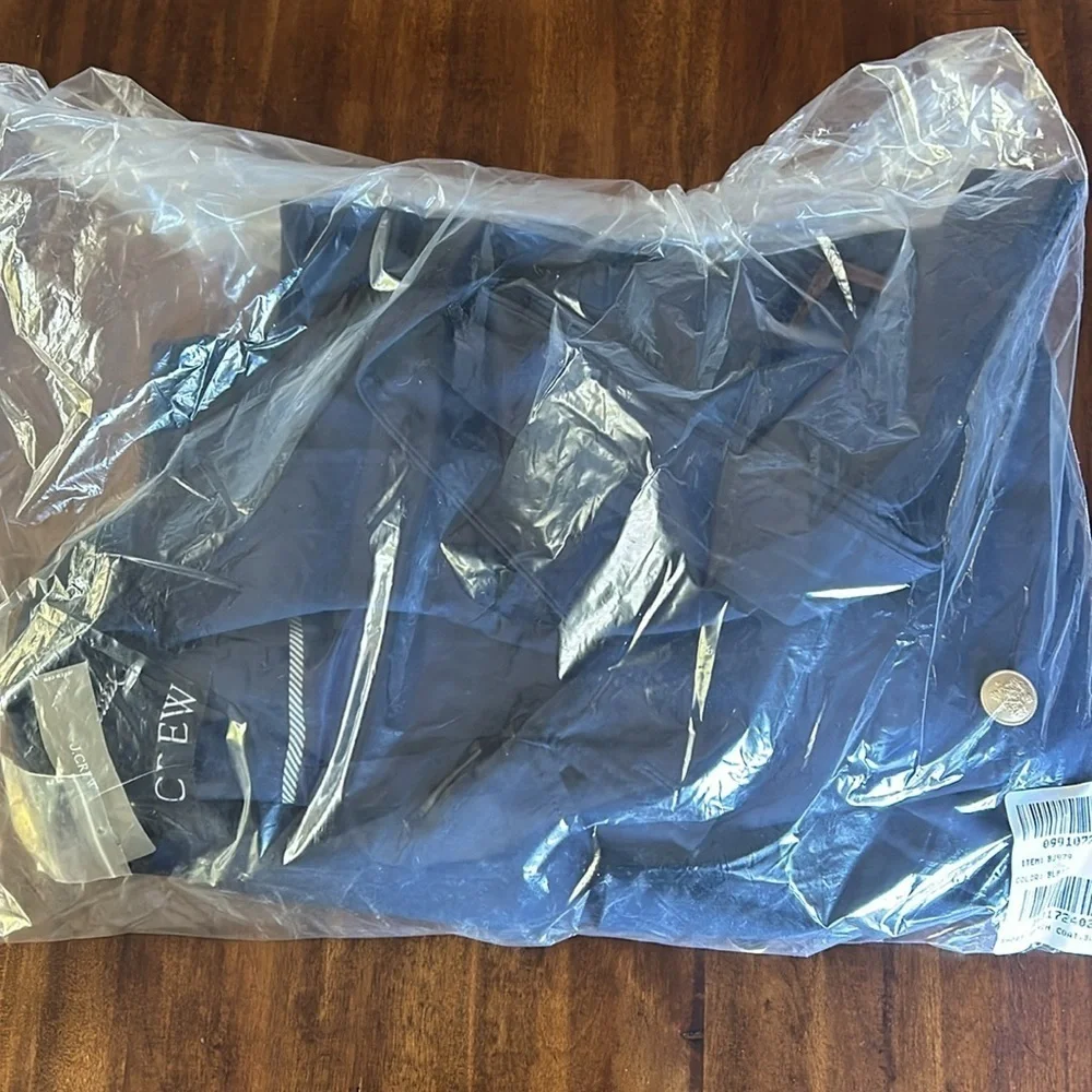 J. Crew Women’s Short trench coat BJ979 Navy Blue Large - Picture 4 of 5